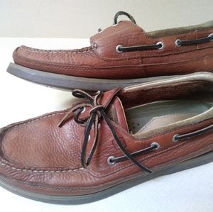 Sperry 12M Leather Top Siders Boat Shoes Suede Mako Brown Moc Canoe Mens 0768259